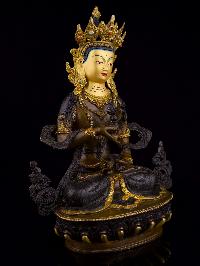 [vajrasattva], Buddhist Handmade Statue, [partly Gold Plated],[stone Setting], [face Painted]