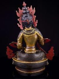 [vajrasattva], Buddhist Handmade Statue, [partly Gold Plated],[stone Setting], [face Painted]