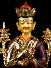 [tsongkhapa] Or [nyamme Sherab Gyaltsen], Buddhist Handmade Statue, [full Gold Plated],[stone Setting], [face Painted]
