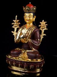 [tsongkhapa] Or [nyamme Sherab Gyaltsen], Buddhist Handmade Statue, [full Gold Plated],[stone Setting], [face Painted]