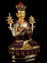 [tsongkhapa] Or [nyamme Sherab Gyaltsen], Buddhist Handmade Statue, [full Gold Plated],[stone Setting], [face Painted]