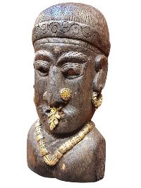 Buddhist Wooden Mask [tribal Mask], Tibetan Style Wtih [traditional Colors], Poplar Wood