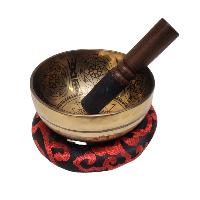 Singing Bowl, Buddhist Hand Beaten, With [samadhi] Carved Inside, [select Accessories]