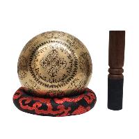 Singing Bowl, Buddhist Hand Beaten, With [samadhi] Carved Inside, [select Accessories]