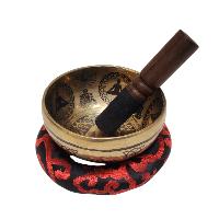 Singing Bowl, Buddhist Hand Beaten, With [samadhi] Carved Inside, [select Accessories]