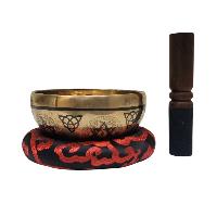 Singing Bowl, Buddhist Hand Beaten, With [samadhi] Carved Inside, [select Accessories]
