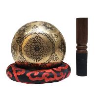 Singing Bowl, Buddhist Hand Beaten, With [samadhi] Carved Inside, [select Accessories]