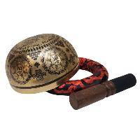 Singing Bowl, Buddhist Hand Beaten, With [tara] Carved Inside, [select Accessories]