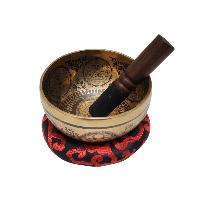Singing Bowl, Buddhist Hand Beaten, With [tara] Carved Inside, [select Accessories]