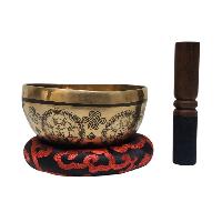 Singing Bowl, Buddhist Hand Beaten, With [tara] Carved Inside, [select Accessories]