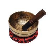 Singing Bowl, Buddhist Hand Beaten, With [guru] Carved Inside, [select Accessories]