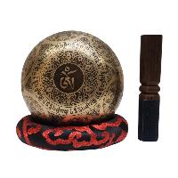 Singing Bowl, Buddhist Hand Beaten, With [guru] Carved Inside, [select Accessories]