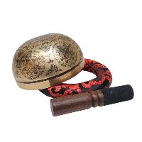 Singing Bowl, Buddhist Hand Beaten, With [guru] Carved Inside, [select Accessories]