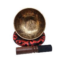 Singing Bowl, Buddhist Hand Beaten, With [guru] Carved Inside, [select Accessories]
