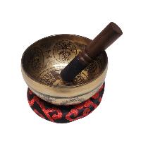 Singing Bowl, Buddhist Hand Beaten, With [samadhi] Carved Inside, [select Accessories]