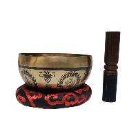 Singing Bowl, Buddhist Hand Beaten, With [samadhi] Carved Inside, [select Accessories]