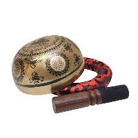 Singing Bowl, Buddhist Hand Beaten, With [samadhi] Carved Inside, [select Accessories]