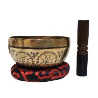 Singing Bowl, Buddhist Hand Beaten, With [vajrasattva] Carved Inside, [select Accessories]