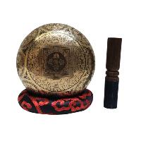 Singing Bowl, Buddhist Hand Beaten, With [vajrasattva] Carved Inside, [select Accessories]