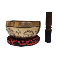 Singing Bowl, Buddhist Hand Beaten, With [manjushree] Carved Inside, [select Accessories]