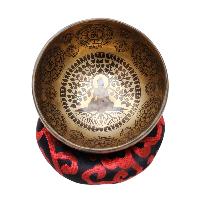 Singing Bowl, Buddhist Hand Beaten, With [buddha Inee] Carved Inside, [select Accessories]