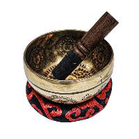 Singing Bowl, Buddhist Hand Beaten, With [buddha Inee] Carved Inside, [select Accessories]