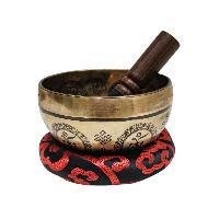 Singing Bowl, Buddhist Hand Beaten, With [buddha Inee] Carved Inside, [select Accessories]