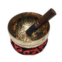 Singing Bowl, Buddhist Hand Beaten, With [samadhi] Carved Inside, [select Accessories]