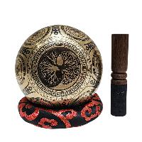 Singing Bowl, Buddhist Hand Beaten, With [samadhi] Carved Inside, [select Accessories]