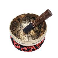 Singing Bowl, Buddhist Hand Beaten, With [samadhi] Carved Inside, [select Accessories]
