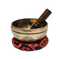 Singing Bowl, Buddhist Hand Beaten, With [samadhi] Carved Inside, [select Accessories]