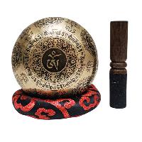 Singing Bowl, Buddhist Hand Beaten, With [samadhi] Carved Inside, [select Accessories]
