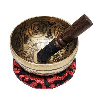 Singing Bowl, Buddhist Hand Beaten, With [samadhi] Carved Inside, [select Accessories]