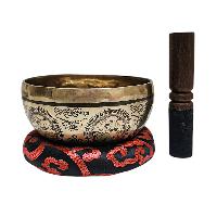 Singing Bowl, Buddhist Hand Beaten, With [samadhi] Carved Inside, [select Accessories]