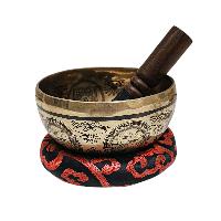 Singing Bowl, Buddhist Hand Beaten, With [samadhi] Carved Inside, [select Accessories]