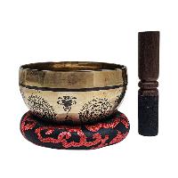 Singing Bowl, Buddhist Hand Beaten, With [buddha] Carved Inside, [select Accessories]