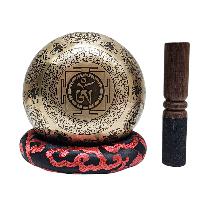 Singing Bowl, Buddhist Hand Beaten, With [buddha] Carved Inside, [select Accessories]