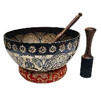 Singing Bowl, Buddhist Hand Beaten, With Fine Etching Carving, [select Accessories]