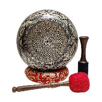 Singing Bowl, Buddhist Hand Beaten, With Fine Etching Carving, [select Accessories]