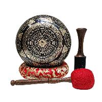 Singing Bowl, Buddhist Hand Beaten, With Fine Etching Carving, [select Accessories]