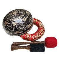 Singing Bowl, Buddhist Hand Beaten, With Fine Etching Carving, [select Accessories]