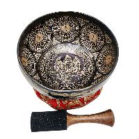Singing Bowl, Buddhist Hand Beaten, With Fine Etching Carving, [select Accessories]
