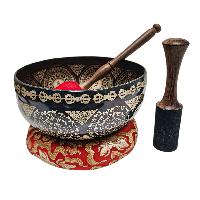 Singing Bowl, Buddhist Hand Beaten, With Fine Etching Carving, [select Accessories]