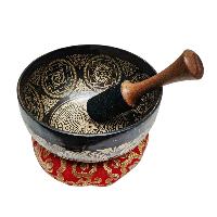 Singing Bowl, Buddhist Hand Beaten, With Fine Etching Carving, [select Accessories]