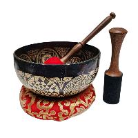 Singing Bowl, Buddhist Hand Beaten, With Fine Etching Carving, [select Accessories]