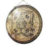 Handmade [gong], Bronze [wind Or Flat] Gong, [medicine Buddha] Etching Carving