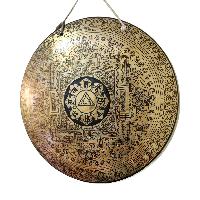 Handmade [gong], Bronze [wind Or Flat] Gong, [mandala] Etching Carving