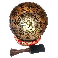 Singing Bowl, Buddhist Hand Beaten, With Fine Etching Carving, [vajrasattva], [select Accessories]