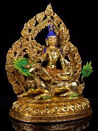 [simhanada Lokeshvara] Buddhist Handmade Statue, [full Gold Plated], [face Painted]