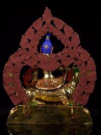 [simhanada Lokeshvara] Buddhist Handmade Statue, [full Gold Plated], [face Painted]